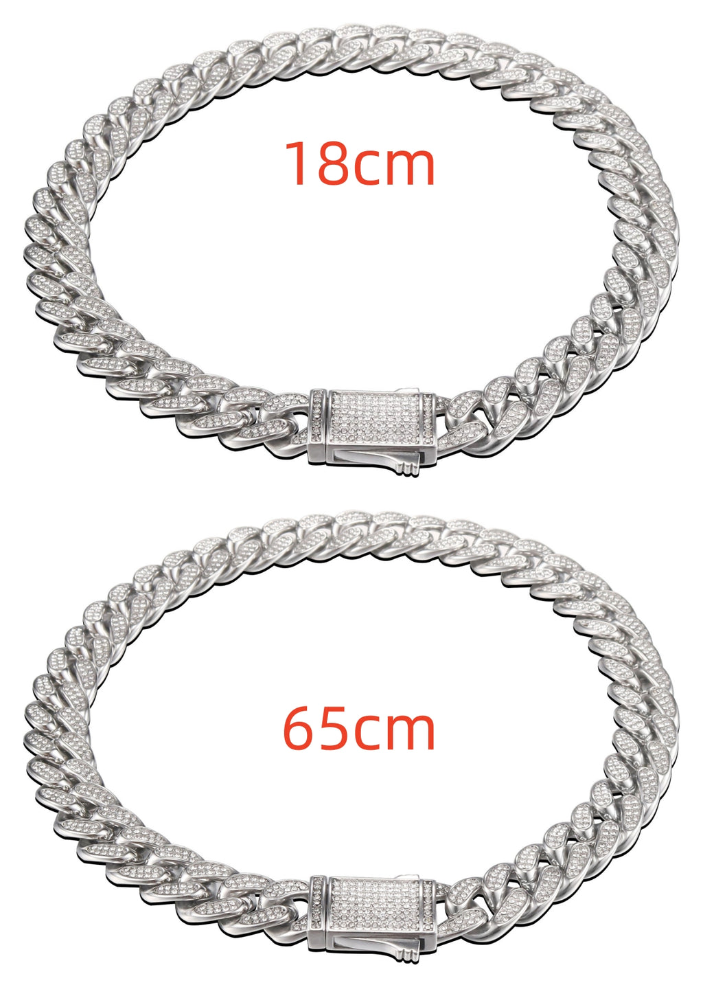 Cuban Link Chain with Pave Clasp view 23