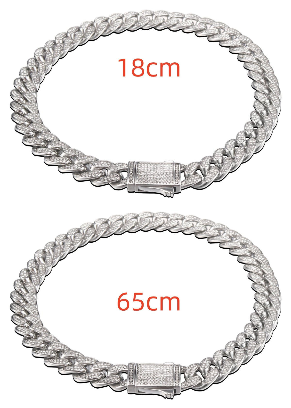 Cuban Link Chain with Pave Clasp view 23