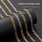 Figaro Chain Necklace in Stainless Steel view 8