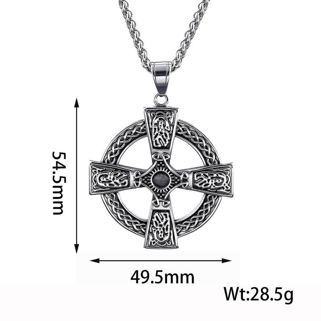 Celtic Knot Cross Pendant Necklace view 6