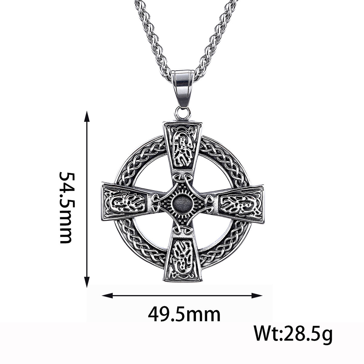 Celtic Knot Cross Pendant Necklace view 6