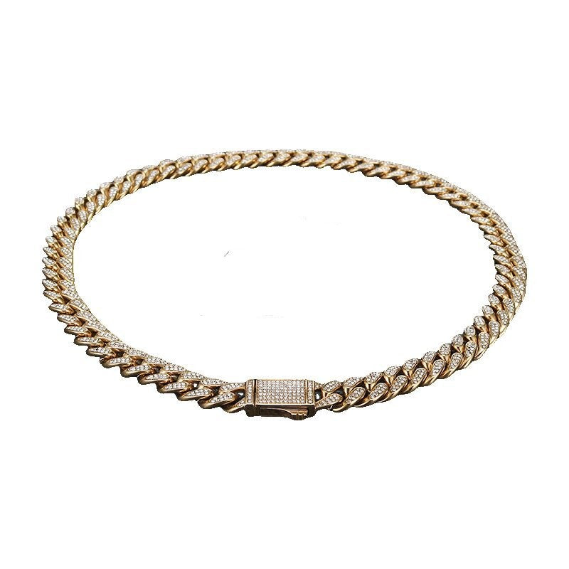 Cuban Link Chain with Pave Clasp view 7