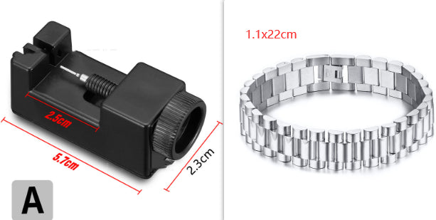 Geometric Link Bracelet in Titanium Steel view 5