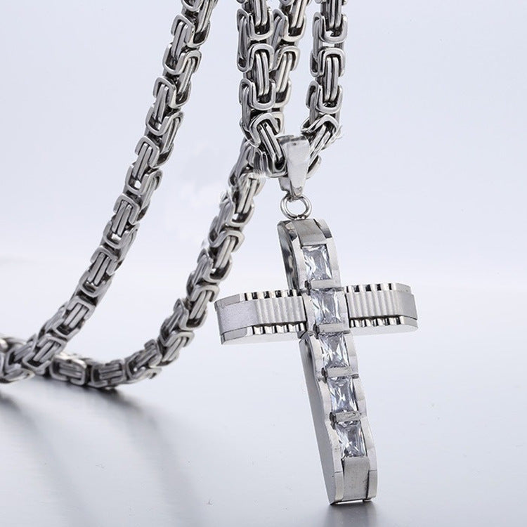 Byzantine Chain with Cross Pendant view 7