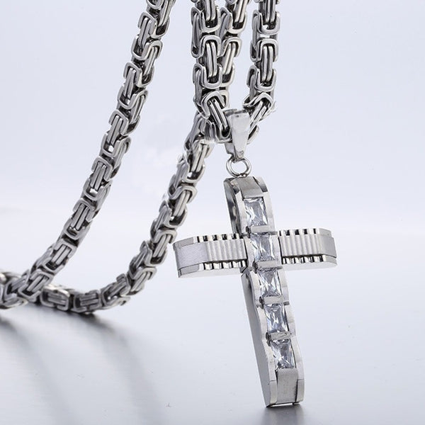Byzantine Chain with Cross Pendant view 7
