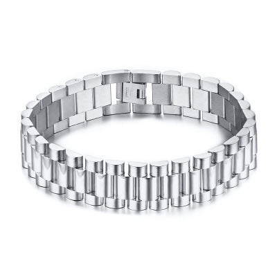 Geometric Link Bracelet in Titanium Steel view 7
