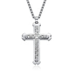 Two-Tone Inlaid Cross Pendant Necklace view 4
