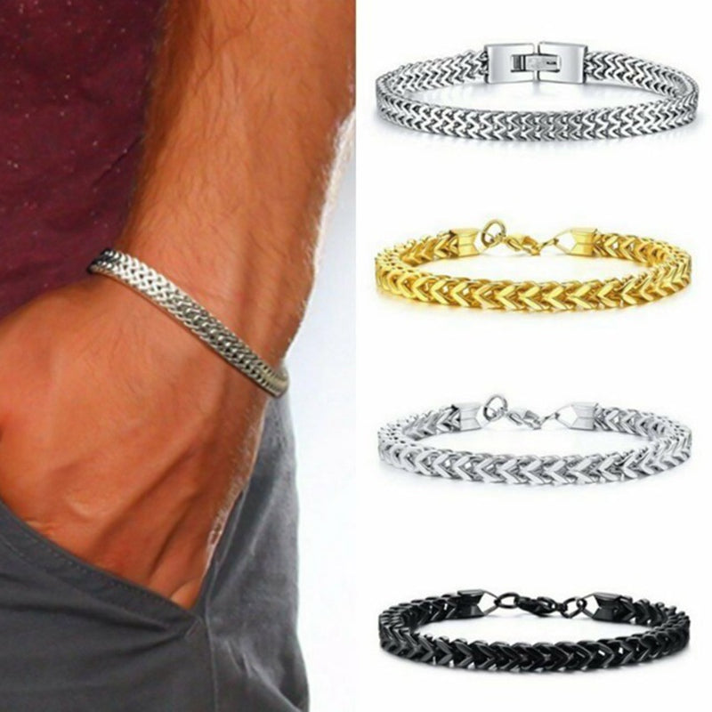 Wheat Link Bracelet in Stainless Steel view 7