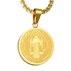 Saint Benedict Medallion Box Chain Necklace view 5
