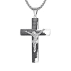 Crucifix Pendant Necklace in Titanium Steel view 5