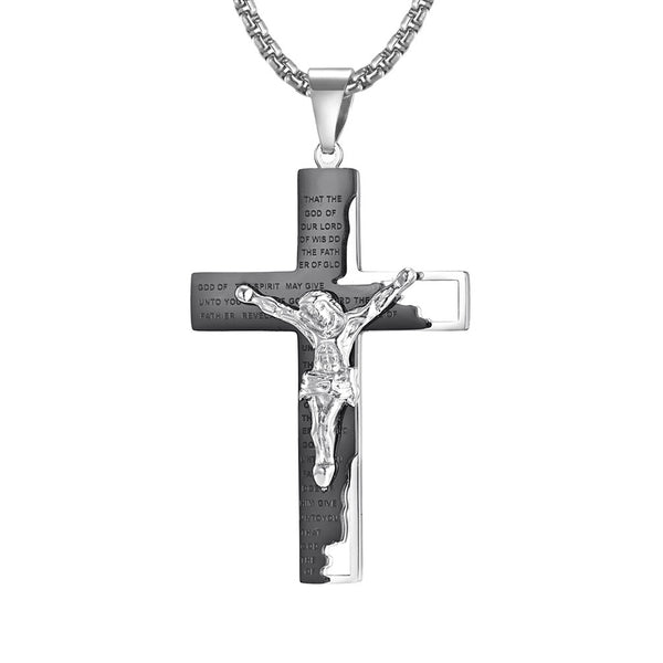 Crucifix Pendant Necklace in Titanium Steel view 5