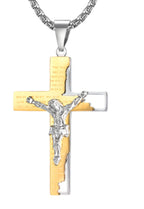 Crucifix Pendant Necklace in Titanium Steel view 3
