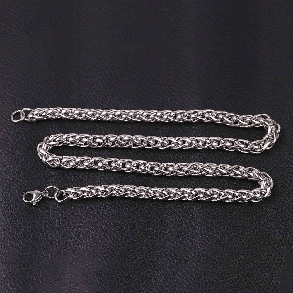 Wheat Link Chain in Titanium Steel view 6