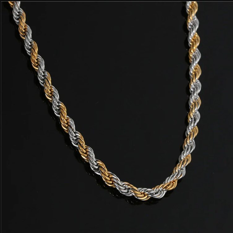 Rope Chain in Gold-Tone Titanium Steel view 5