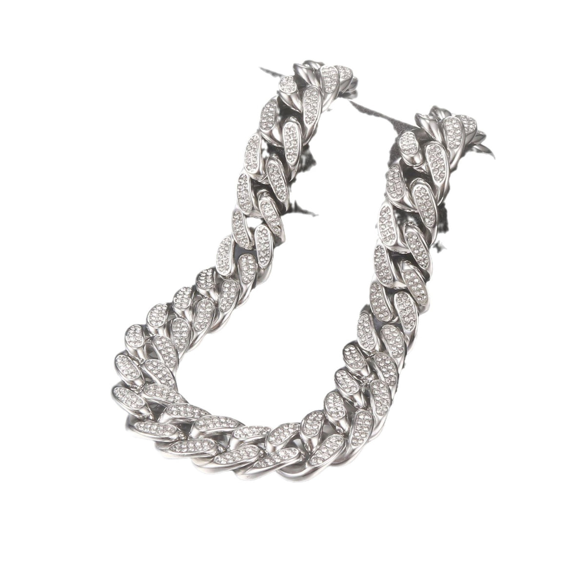 Cuban Link Chain with Pave Clasp view 15