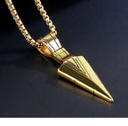 Arrowhead Pendant Wheat Chain Necklace view 2