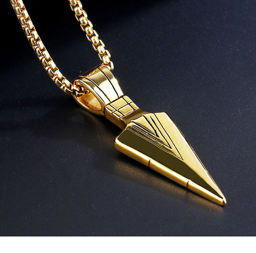 Arrowhead Pendant Wheat Chain Necklace view 2