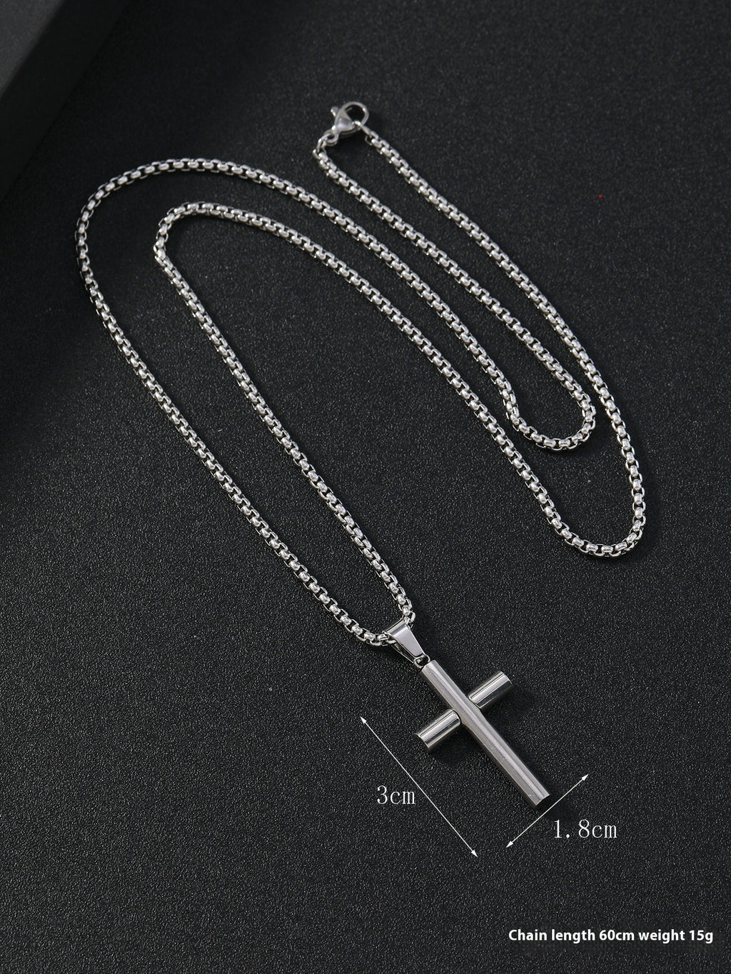 Cylindrical Cross Pendant Necklace