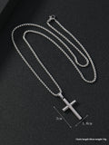 Cylindrical Cross Pendant Necklace