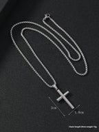 Cylindrical Cross Pendant Necklace