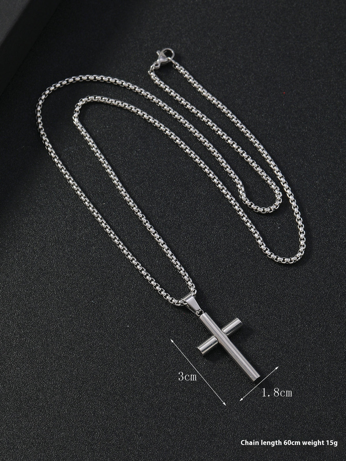 Cylindrical Cross Pendant Necklace