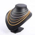 Rope Chain Necklace in Stainless Steel