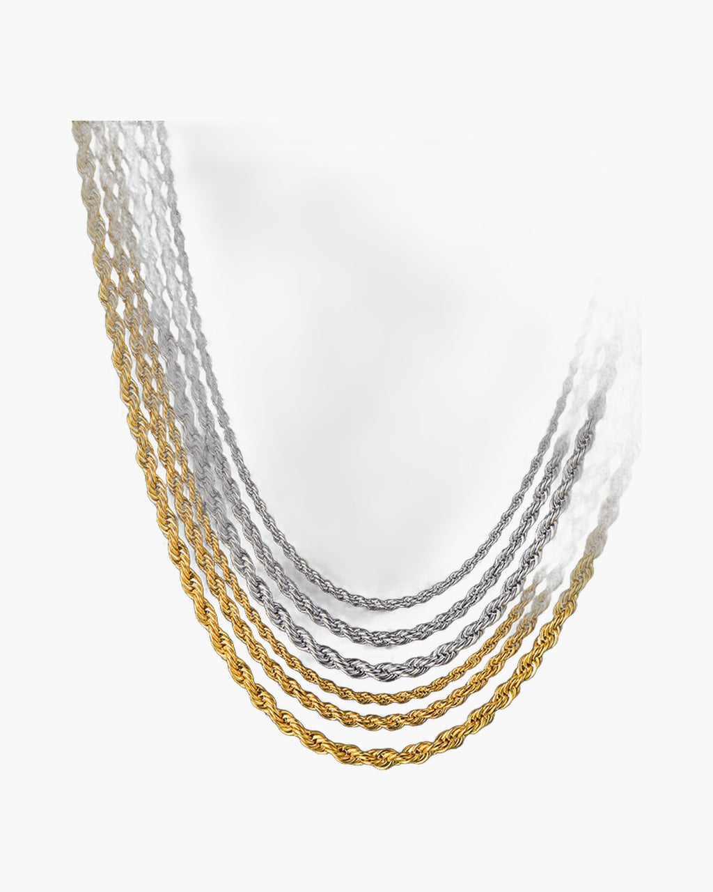 Rope Chain Necklace in Stainless Steel view 4