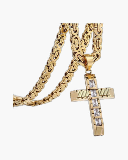 Byzantine Chain with Cross Pendant view 6