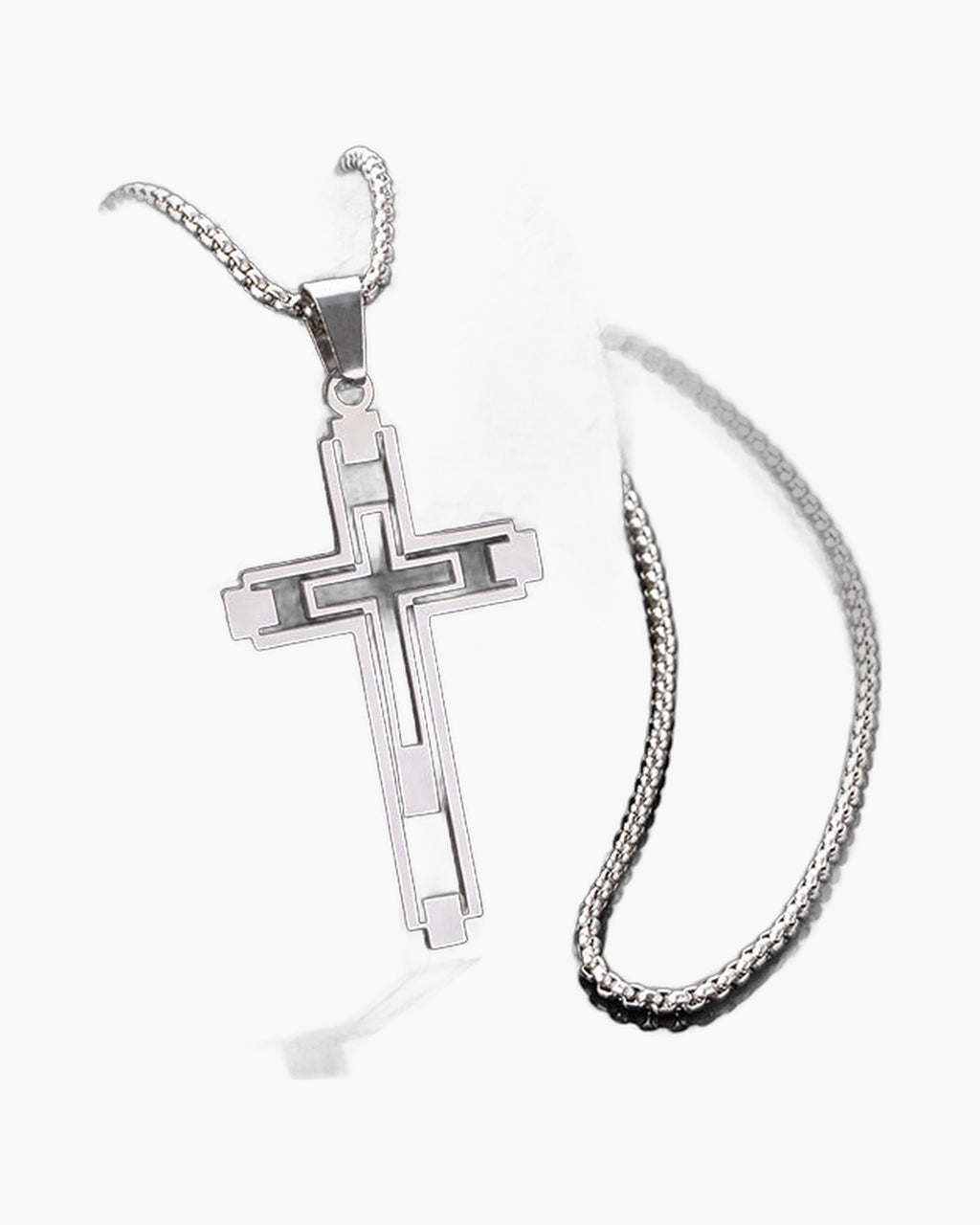 Hollow Double Cross Pendant Necklace view 5