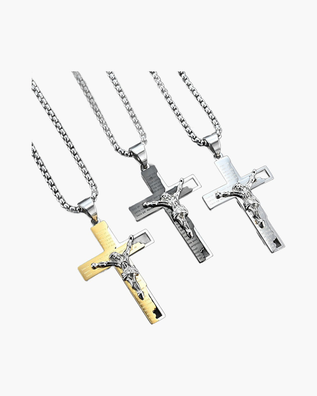 Crucifix Pendant Necklace in Titanium Steel