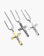 Crucifix Pendant Necklace in Titanium Steel