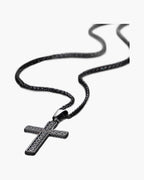 Textured Cross Pendant Necklace view 2