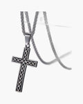 Textured Cross Pendant Necklace view 7