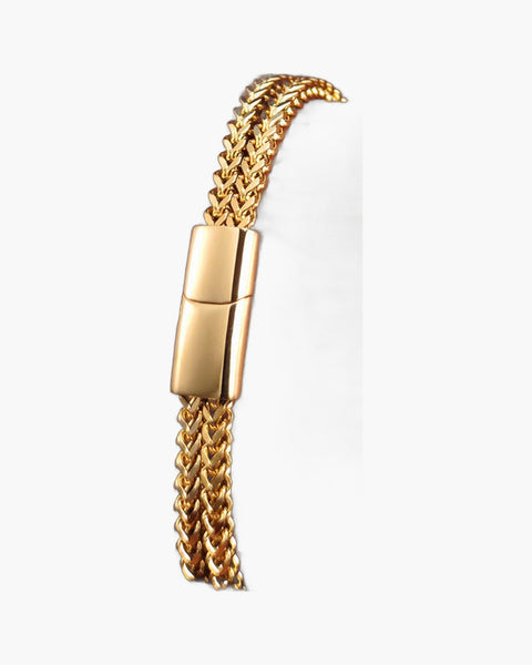 Wheat Link Bracelet with Magnetic Clasp