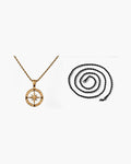 Compass Pendant Rope Chain Necklace view 3
