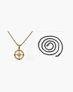 Compass Pendant Rope Chain Necklace view 3