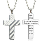Flag Pattern Cross Pendant Necklace view 6