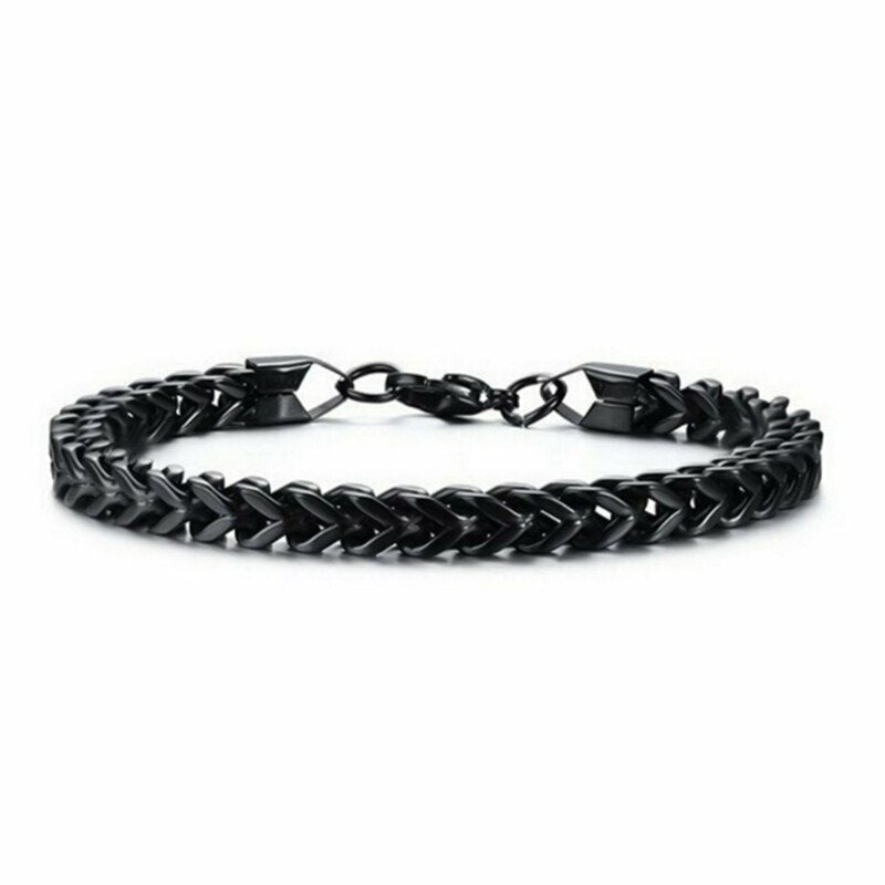 Wheat Link Bracelet in Stainless Steel view 8