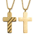 Flag Pattern Cross Pendant Necklace view 9