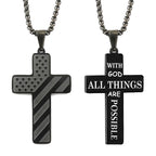 Flag Pattern Cross Pendant Necklace view 25