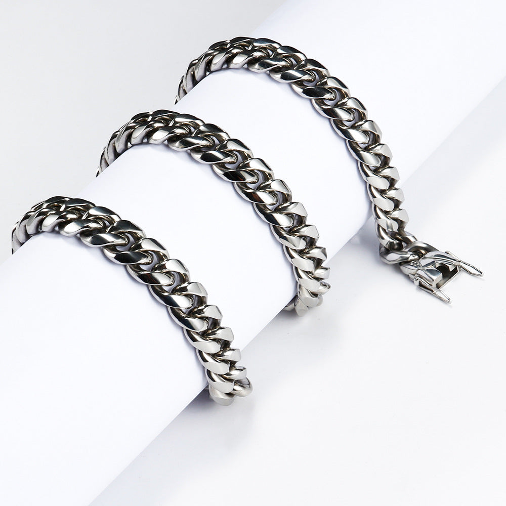 Cuban Link Chain and Bracelet Set view 7