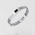 Cross Inlay Titanium Steel Bracelet view 3