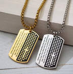 Dog Tag Cross Pendant Necklace view 2