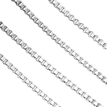 Box Chain Necklace in Titanium Steel view 6