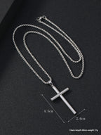 Cylindrical Cross Pendant Necklace view 6