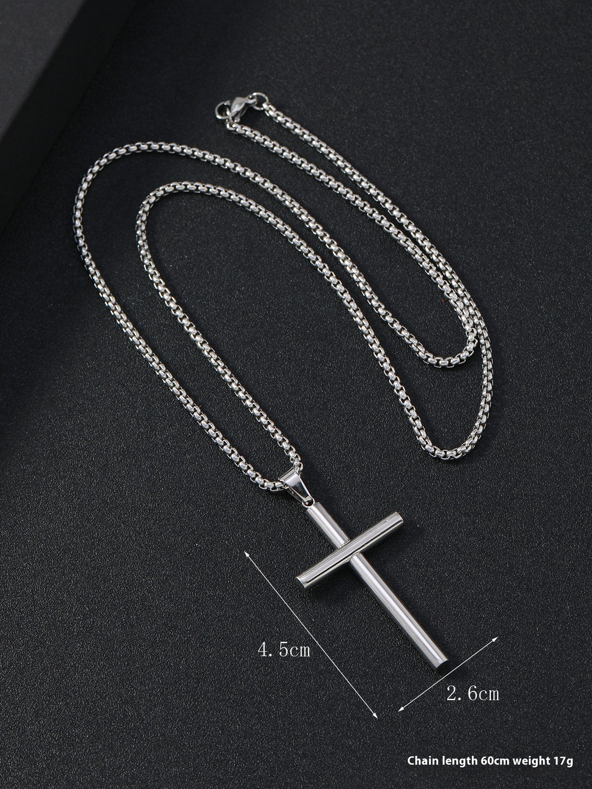Cylindrical Cross Pendant Necklace view 6