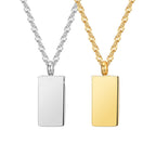 Rectangular Bar Pendant Necklace view 2