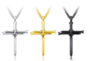 Nail Cross Pendant Necklace
