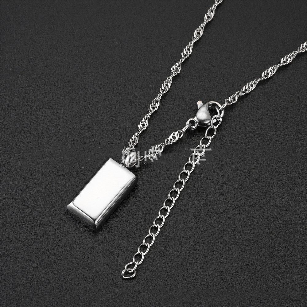 Rectangular Bar Pendant Necklace view 6
