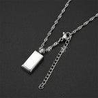 Rectangular Bar Pendant Necklace view 6